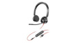 213938-01 Headset, Blackwire 3300, Stereo, On-Ear, 20kHz, Stereo Jack Plug 3.5 mm/USB, Black