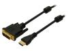 CH0004, Кабель; вилка DVI-D (18+1), вилка mini HDMI; 2м; черный, LOGILINK