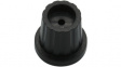 RND 210-00290 Instrument knob, black, 6.4 mm D Shaft