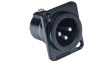 AC3MMDZB XLR, Receptacle 3 AC Soldering Connection Black