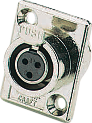 TY3F, Mini XLR Panel-mount female receptacle 3P, Switchcraft