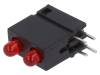 DVDD200 LED; в корпусе; красный; 3мм; Кол-во диод: 2; 20мА; 40°; 25мкд