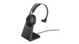 26599-899-989 Headset, Evolve 2-65, Mono, On-Ear, 20kHz, USB/Bluetooth, Black