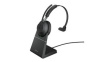 26599-899-989 Headset, Evolve 2-65, Mono, On-Ear, 20kHz, Bluetooth, Black