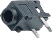 MJ-2-348B0, Jack panel socket Black 3 Poles, Marushin Electric