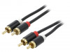 VAB-R06-B150, Кабель; вилка RCA x2,с обеих сторон; 1,5м; Покрытие: позолота, VENTION