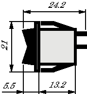 A116B1E00000, Rocker switch 1P 10 A 250 VAC, Molveno