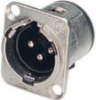NC3MD-V XLR Panel-mount male receptacle 3 D Vertical / PCB Mounting
