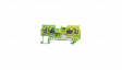 RND 205-01383 Din-Rail Terminal Block, Ground, 4 Positions, Push-In, Green, 0.14 ... 1.5mm2