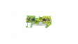 RND 205-01383 Din-Rail Terminal Block, Ground, 4 Positions, Push-In, Green, 0.14 ... 1.5mm\x1a