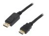 CV0066B, Кабель; вилка DisplayPort, вилка HDMI; 5м; черный, LOGILINK