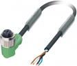SAC-4P- 3,0-PUR/M12FR Соединительный кабель; M12; PIN:4; угловой; 3м; вилка; 250ВAC; 4А