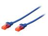 DK-1512-0025/B Patch cord; U/UTP; 5e; многопров; CCA; ПВХ; синий; 0,25м
