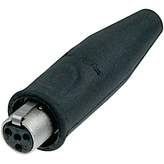 RT4FC-B-W, Mini XLR, Cable socket 4 Soldering Connection Black, Rean