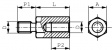 DSTNX4080S12P8H Spacer bolt, undercut 12 mm 8 mm