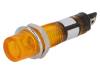 NI-2FYL-12V, Индикат.лампа: с неоновой лампой; вогнутый; оранжевый; 12ВAC, Ninigi