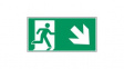 138887 Safety Sign, Emergency Exit, Rectangular, White on Green, Polyester, 1pcs