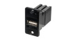 KCUAA2Bpm Coupler, USB 2.0 A Socket - USB 2.0 A Socket