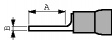 165172 Штыревой; O:1,8мм; 1?2,8мм2; обжим; на провод; изолированный; медь