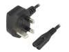 KAB-UK-T2-1.8-BK Кабель; BS 1363 (G) вилка, IEC C7 "мама"; 1,8м; Гнезда:1; черный