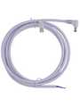 RND 205-01278, DC Connection Cable, 2.5x5.5x9.5mm Plug - Bare Ends, Angled, 2m, White, RND Connect
