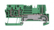 1815100000 PE Terminal, 500V, Tension Clamp, 3 Poles, 2.5mm, Green / Yellow