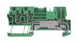 1815100000 PE Terminal, 500V, Tension Clamp, 3 Poles, 2.5mm\x1a, Green / Yellow