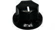 RND 210-00280 Plastic Round Knob, black, T18