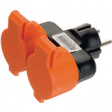 4001238262 Distributing plug 3-pin, IP44 Black/Orange Earthing contact