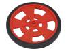 SW-R RED SERVO WHEEL WITH ENCODER STRIPE, Колесо; красный; Ось: с насечкой; Кол-во шт: 1; на корпус,винтами, POLOLU