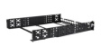 UNIRAILS2U Server Rack Rails, Depth-Adjustable, Steel, 420mm, Black