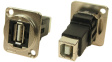 CP30209NM USB Adapter in XLR Housing, 4, 1 x USB 2.0 A, 1 x USB 2.0 B