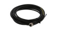 1200652253 Micro-Change (M12) Single-Ended Cordset with Knurled Hexnut 4 Poles Female to Pigtail 22 AWG Black TPU WSOR 5m