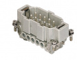 CNEM 10 T CNE, 10 poles + earth, male insert, with male contacts, silver plated