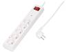 PS-5P/1.5M/WHITE, Сетевой фильтр: защитный; Гнезда:5; 230ВAC; 10А; Цвет: белый, JONEX