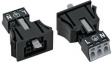 890-703 Socket snap-in version 3p, 0.25...1.5 mm2 black
