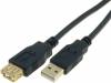 CU202G-B-030-PB Кабель; USB 2.0; гнездо USB A, вилка USB A; позолота; 3м; черный