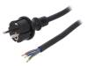 W-97275, Кабель; SCHUKO вилка,вилка CEE 7/7 (E/F),провода; 2м; черный, PLASTROL