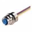 EF12M Гнездо; М12; PIN:4; "мама"; код D-Ethernet; 0,08м; провода; IP67