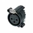 NC3FAH2 XLR Panel-mount female receptacle, 3 Poles A Horizontal/PCB Mounting/Separate Gr