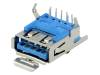 LUSB-3193-00, Гнездо; USB A; THT; угловой 90°; V: USB 3.0; позолота; защелка, Amphenol