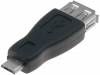 AK-300507-000-S Адаптер; USB 2.0; гнездо USB A, вилка micro USB B; черный