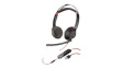 207576-03 Headset, Blackwire 5200, Stereo, On-Ear, 20kHz, USB/Stereo Jack Plug 3.5 mm, Black / Red