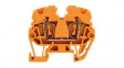 1720940000 Feed-through Terminal Block, Tension Clamp, 2 Poles, 24A, 2.5mm\x1a, Orange