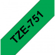 TZE-751 <br/>Ленты Brother для P-touch 24 mm черный на зеленом