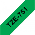 TZE-751 Label Tape 24 mm Black on Green 8 m