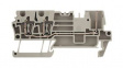 1815090000 Feed-through Terminal Block, Tension Clamp, 3 Poles, 24A, 2.5mm\x1a, Dark Beige