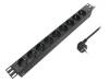 PDU9C03 Сетевой фильтр: защитный; Гнезда:9; 250ВAC; 16А; Цвет: черный; 2м