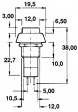 R18-25B-5-01 Кнопочный переключатель Моментальная функция желтый