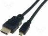 AK-330109-020-S, Кабель; HDMI 1.4; вилка micro HDMI, вилка HDMI; 2м; черный, ASSMANN